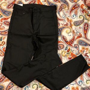 High waist coated jeggings
